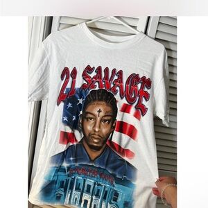 21 Savage White Graphic Kids T-Shirt